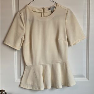Ivory/Off White Peplum Top